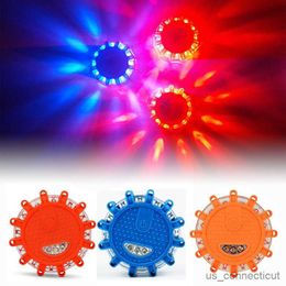 Sensor Lights Red Blue Led Road Led Light Led Emergency Car Lights Road Warning Night Lights Roadside Disc Beacon R230606