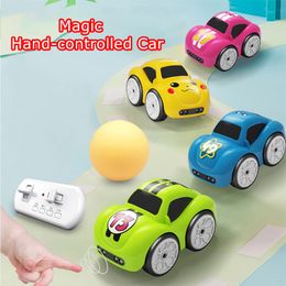 Aircraft Modle RC Magic Cartoon Hand Controlled Induction Tracking Car Music Wireless Remote Control Gesture Sensor Following Kids Toys Gift 230605