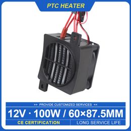 Fans Ceramic Heater 12v 100w With Fan Thermostat Heater Fan Heat Blower For Incubator Ptc Ceramic Thermistor Insulation Fan Heater