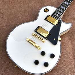 Custom Shop, Made in China, High Quality Electric Guitar, Gold Hardware, white, free delivery,