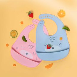 Bibs Burp Cloths Silicone food grade baby saline towel dustproof and waterproof bib printing silicone G220605