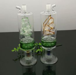 Smoking Pipes bongs Manufacture Hand-blown hookah Three layer partition silent filtering sailboat glass water pipe