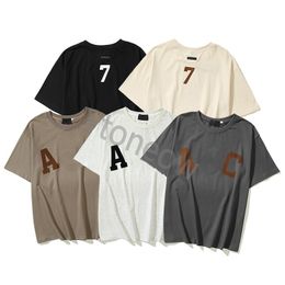 2023 Designer Tide T Shirts fears Chest Letter Laminated essentialss Print Short Sleeve High Street Loose Casual Ess T-shirt Cotton Tops for Men