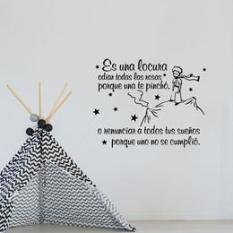 Spanish The Little Prince Wall Sticker El Principito Animal Inspirational Quote Wall Decal Kid Room Nursery Vinyl Home Decor