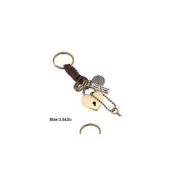 Key Rings Heart Ring Antique Sier Letter Tag Keychain Holders Bag Hangs Fashion Jewellery Drop Ship Delivery Dhnnj