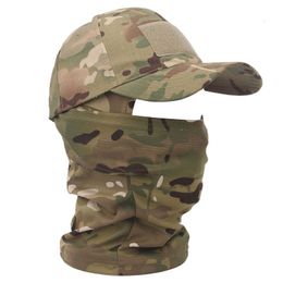 Chapéus ao ar livre capuz militar tático exército bonés de beisebol para homens mulheres verão sol camuflagem balaclava meia máscara de esqui 230605