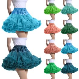 Skirts Fashion Women's Puffy Yarn Stage Adult Elastic Waist Puff Solid Loose Pleated Skirt Clothes Y2k G220605