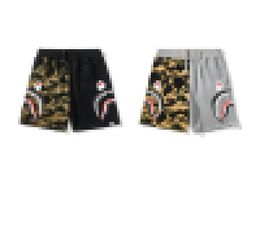 New A Bathing A Ape Summer men's double-sided camouflage shark head stitching sports casual shorts