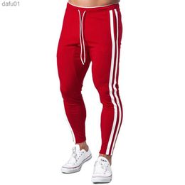 Red Casual Pants Men Cotton Slim Joggers Sweatpants Autumn Training Trousers Male Gym Fitness Bottoms Running Sports Trackpants L230520