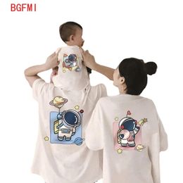 Family Matching Outfits 2-12y Summer Parent-child T-shirts Casual Children's Clothing Family matching Outfits Leisure Short Sleeve Top Look kids clothes 230605