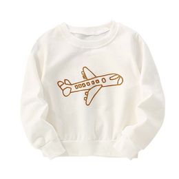 Clothing Sets Little maven Baby Girls White Sweatshirt Cotton Soft and Comfort Fashion Tops with Knitted Plane for Kids 230606