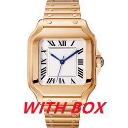 New square watches 39.8mm stainless steel automatic mechanical waterproof fashion couple watches with boxes.