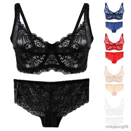 Maternity Intimates Women Bra Suit Transparent Bras Panties Sets Exquisite Embroidery Underwear Set Fashion Lady