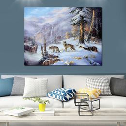 Modern Countryside Canvas Art on The Prowl Handmade Impressionist Landscape Painting Ideal Wall Decor for Kitchen