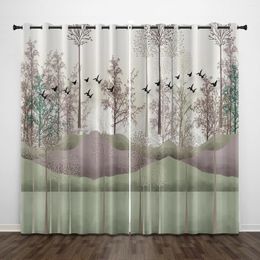 Curtain Bedroom Decorative Aesthetic Living Room Study Sunshade Curtains Bohemian Home Backdrop Anime Illustration 2Pcs/set