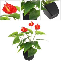 Decorative Flowers Potted Flower Fake Pot Artificial Faux Lifelike Decoration Indoor Realistic Bonsai Simulated Patio Lily Calla Imitated