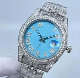 Classic 2 style Full drill Men' s Wristwatches 41mm Ice blue dial Diamond bezel sapphire Luminous Auto Date Super CAL. 2813 automatic machinery Men's watch Watches