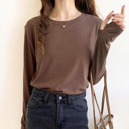 Women's T Shirts Tshirts Woman Cotton Long Sleeve Top Casual O-neck Tee Shirt Femme 2023 Spring Korean Style Clothes Women Camiseta Mujer