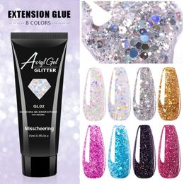 20ml Glitter Extension UV Gel Nail Polish Semi Permanent Slip Solution Liquid Quick Extension Gel Finger Extend Nail Art Varnish