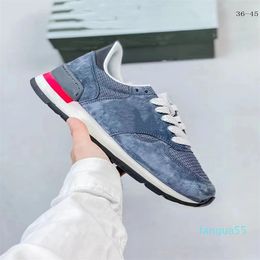 2023-designer mens women casual shoes embossed leather sneakers calfskin Stripe Stretch Cotton Low Top Rubber platform sole Fashion Casual Shoes size36-42.5