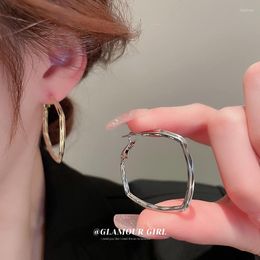 Dangle Earrings TIOWIOS 2023 Silver Needle Square Plain Ring Fashion Design Metal Ear Rings Simple Temperament Gift Jewelry For Women