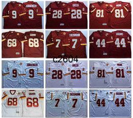 c2604 Vintage Mens Football Jerseys 28 Darrell Green 68 Russ Grimm 81 Art Monk 9 Jurgensen 7 Joe Theismann 44 John Riggins Doug Williams Charles Mann 21 Sean Taylor Shir