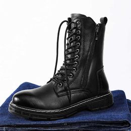 Boots Big Size 3848 High Top Men Boots Fashion British Style Chelsea Boots Crosstied Casual Shoes Zipper Comfortable Walking Shoes Z0605