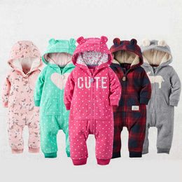 Jumpsuits Spring Autumn 2023 Warm Coral Plush Animal Full Body Boys and Girls Halloween Christmas Clothing Baby Bodysuit G220606