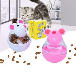 Cat Automatic Feeder Cat Mice Food Tumbler Cat Food Toy Ball Interactive Leak Food Interesting Plastic Cat Food Dispenser Treat