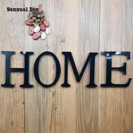 3D DIY English Letters Acrylic Mirror Surface Wall Sticker Black Alphabet Poster Home Decor Wedding Party Decoration Art Mural