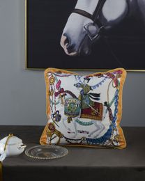 velvet cushions Luxury Horse pillow Decorative cushion, decorative pillow, silver cushions European cushion cover office