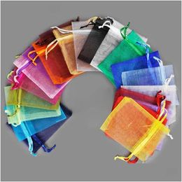 Jewellery Pouches Bags Dozens Of Sizes Mesh Organza Bag Gift Pouch Wedding Party Xmas Candy Dstring Package Size 7X9 9X12 10X15 15X20 Dhuat
