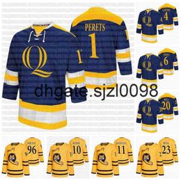 SjSj98 Quinnipiac Bobcats NCAA College Hockey Jersey 1 Yaniv Perets 4 Connor Clifton 6 Devon Toews 20 Matthew Peca 10 Ethan de Jong 11 Wyatt