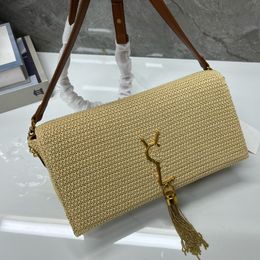 Designer Straw Shoulder Bag Womens Underarm Camera Bag Quilted Beach Crossbody Bags Tassel Lou Handbags Raffia Grass Bags Zipper Purse Totes