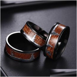 Band Rings Christmas Tree Reindeer Ring Stainless Steel Black For Men Women Fashion Jewelry Xmas Gift Will And Sandy Drop Delivery Dhuk4