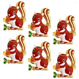 Table Cloth 6pcs Adorable Animal Themed Napkin Ring Decorative Cartoon Holder Party Buckle