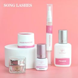 Brushes SONG LASHES Professional False Lash Glue Remover Suit Strong Adhensive Bonded Glue Remove Eyelash Makeup Tools