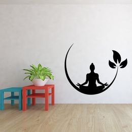 Yoga Meditation Vinyl Wall Stickers Buddhist Zen Wall Decal for bedroom Removable Wall Sticker Decor Yoga Wallpaper