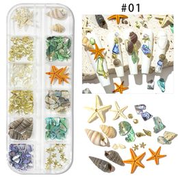 Nail Art Decorations Summer Rhinestones Ocean Charms Shell Starfish Conch Sea Series 3D Beach Design Accessories Manicure DIY 230606