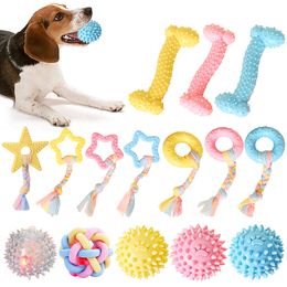 Pet Toy Dog Ball Pet Tooth Cleaning Chewing Rubber Toys For Small Dogs Rubber Dog Toy Pet Teething Dog Favours Bite Dog Rope Toy