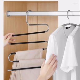 Hooks 2Pcs/lot Stainless Steel Versatile Trouser Hanger Storage Rack Towel S Hook Space Saving Wardrobe Clothes Hangers