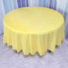 Table Cloth Plastic Tablecloths Disposable Table Covers Inch Round PE Waterproof Thicker Table Cover Fabric for Home Kitchen R230605