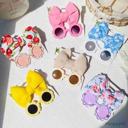 Other 2PCS/Pack Headband Flower Sunglasses Girls Beach Photography Props Toddler Hair Bands Headwear Kids Hair Accessories