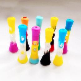 New Colorful Silicone Sleeve Skin Thick Glass Pipes Dry Herb Tobacco Preroll Roller Cigarette Cigar Filter Holder Portable Removable Easy Clean Tips Mouthpiece