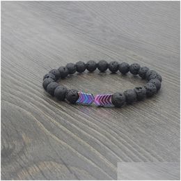 Beaded Colorf Arrow Strand Bracelet Lava Stone Essential Oil Diffuser Bracelets Women Mens Fashion Jewelry Will And Sandy Gift Drop D Dhuec