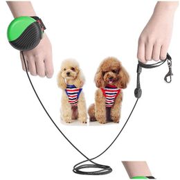 Dog Collars Leashes Hand Matic Retractable Leash Pet Walking Wrist Extendable Strong Durable Supplies Drop Delivery Home Garden Dhbwd