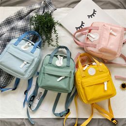 Backpacks for Children 2023 Girls' School Bag Retro Women Mini Backpack Fashion Solid Color Small Student 230606