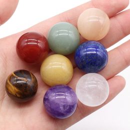 20mm Reiki Healing Chakra Natural Stone Craft ball bead Quartz Mineral Crystals Tumbled Gemstones Hand Piece Home Decoration Accessories Good Gifts