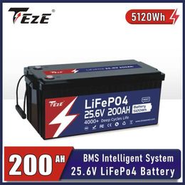 TEZE 24V 200AH LifePo4 Battery Pack 5120Wh 25.8V Built-in BMS DIY 48V Energy Storage Cells for Cookout RV Boat NO VAT