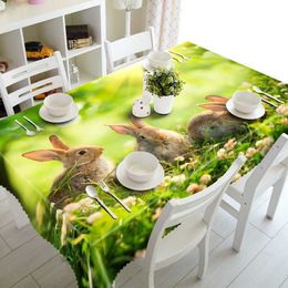 Table Cloth Fashion Cute Penguin Printed Wedding Decoration Waterproof Rectangular Kitchen Decoration R230605